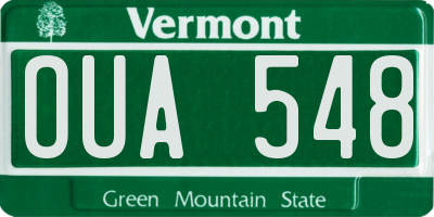 VT license plate OUA548