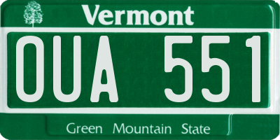 VT license plate OUA551