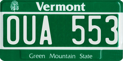 VT license plate OUA553