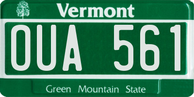VT license plate OUA561