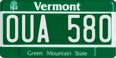 VT license plate OUA580