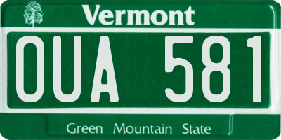 VT license plate OUA581