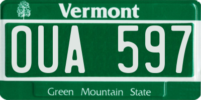VT license plate OUA597