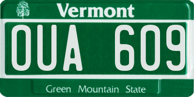 VT license plate OUA609