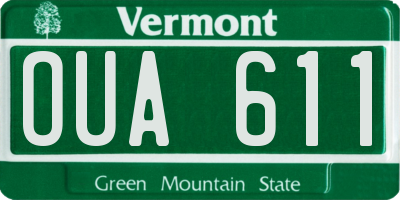 VT license plate OUA611