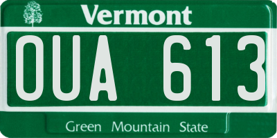 VT license plate OUA613
