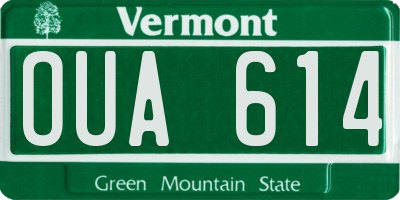 VT license plate OUA614