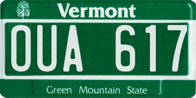 VT license plate OUA617