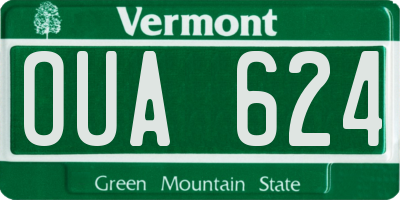 VT license plate OUA624