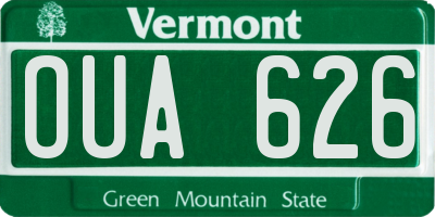 VT license plate OUA626