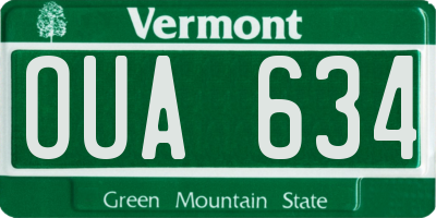 VT license plate OUA634