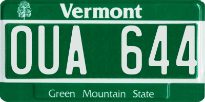 VT license plate OUA644