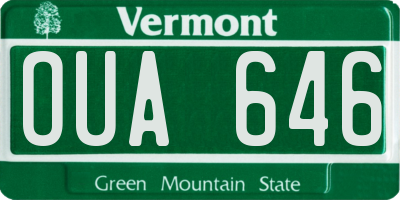 VT license plate OUA646