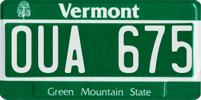 VT license plate OUA675