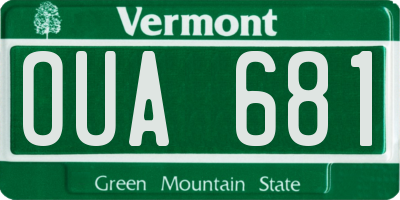 VT license plate OUA681