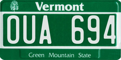 VT license plate OUA694