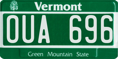 VT license plate OUA696