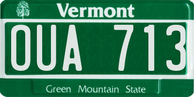VT license plate OUA713