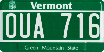 VT license plate OUA716