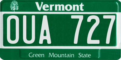 VT license plate OUA727
