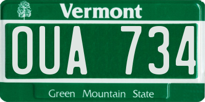 VT license plate OUA734