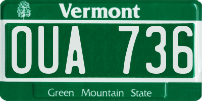 VT license plate OUA736