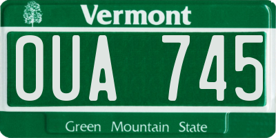 VT license plate OUA745