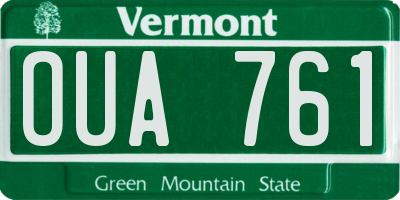 VT license plate OUA761
