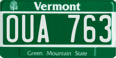 VT license plate OUA763