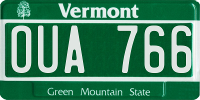 VT license plate OUA766