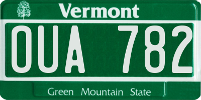 VT license plate OUA782
