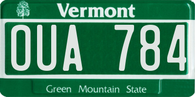 VT license plate OUA784