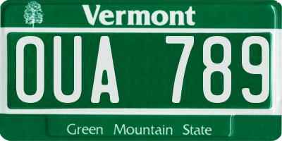 VT license plate OUA789