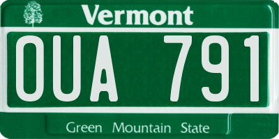 VT license plate OUA791