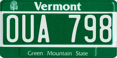 VT license plate OUA798
