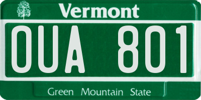 VT license plate OUA801