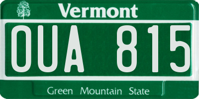 VT license plate OUA815
