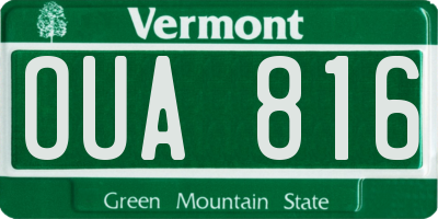 VT license plate OUA816