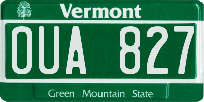 VT license plate OUA827