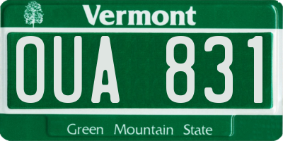 VT license plate OUA831