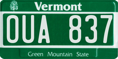 VT license plate OUA837