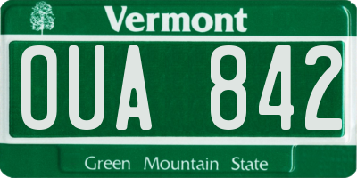 VT license plate OUA842
