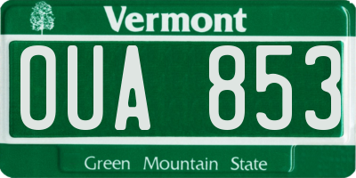 VT license plate OUA853