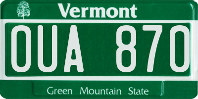 VT license plate OUA870