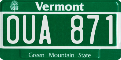 VT license plate OUA871