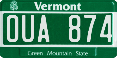 VT license plate OUA874