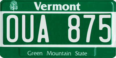 VT license plate OUA875