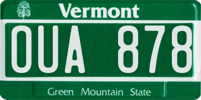 VT license plate OUA878