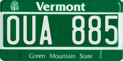 VT license plate OUA885