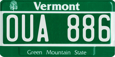 VT license plate OUA886